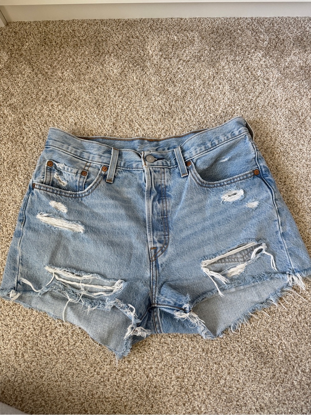 Levi 501 Distressed Shorts